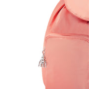 حقيبة ظهر صغيرة برباط صغير برباط من KIPLING بجيوب أمامية أنثوية خوخي غلام أنتو S - I7751-S7W