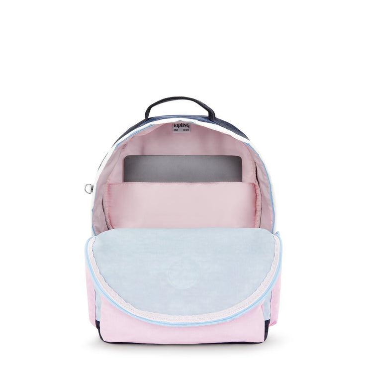 حقيبة ظهر كبيرة من KIPLING أنثى L وردي أزرق بل داميان M - I7826-9KR