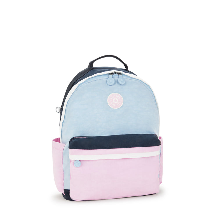 حقيبة ظهر كبيرة من KIPLING أنثى L وردي أزرق بل داميان M - I7826-9KR