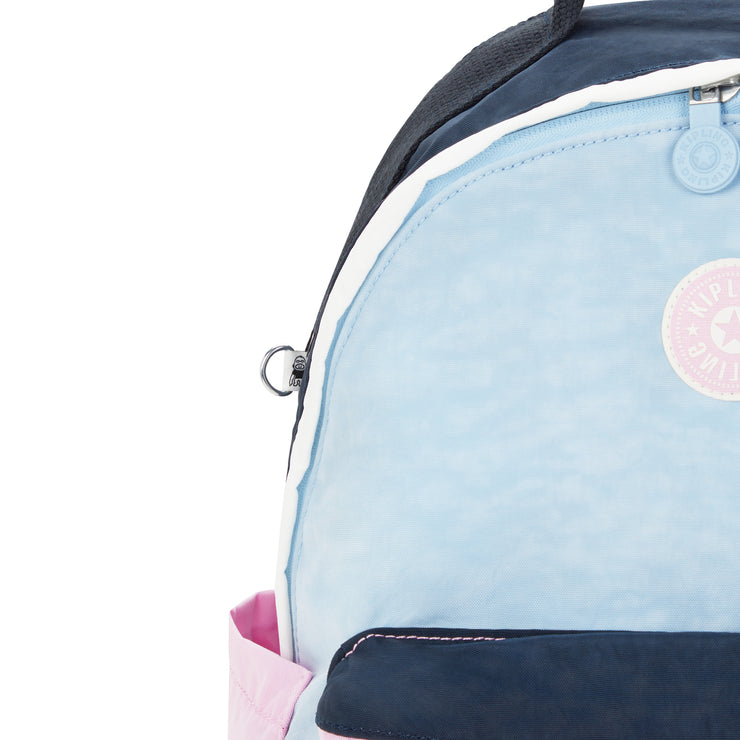 حقيبة ظهر كبيرة من KIPLING أنثى L وردي أزرق بل داميان M - I7826-9KR