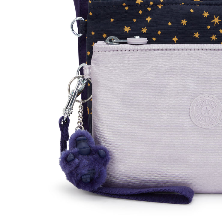KIPLING 3 large pouches (with removable wristlet) Unisex Moonlit Blue Iaka L Wristlet I4219-4GA