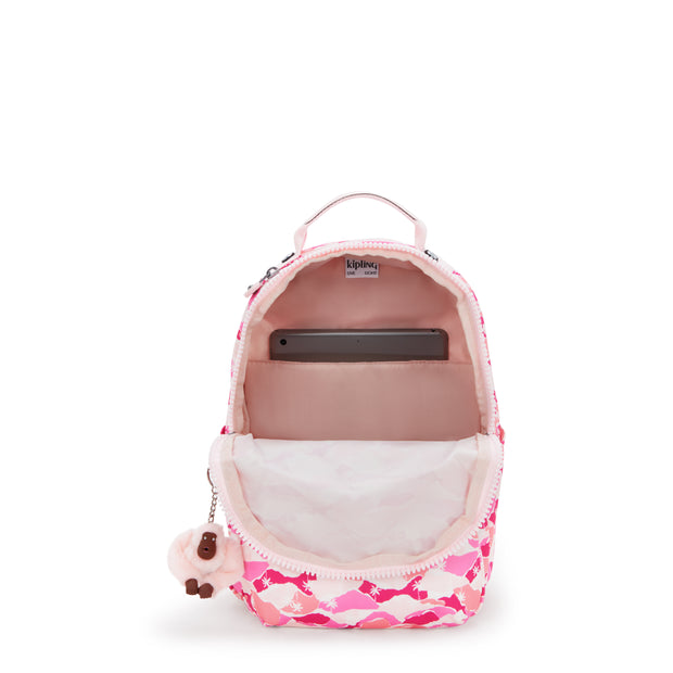 KIPLING Small backpack (with tablet compartment) Female Pink Palm Seoul S I5357-1BV