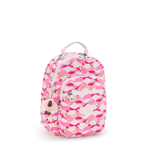 KIPLING Small backpack (with tablet compartment) Female Pink Palm Seoul S I5357-1BV