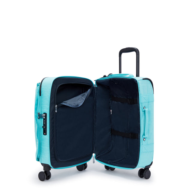 Kipling Small Cabin Size Wheeled Luggage Female Deepest Aqua Spontaneo