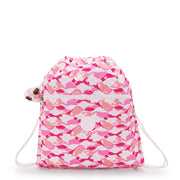 KIPLING Medium backpack (with drawstring) Female Pink Palm Supertaboo I5637-1BV
