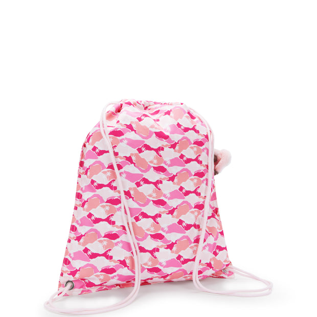 KIPLING Medium backpack (with drawstring) Female Pink Palm Supertaboo I5637-1BV