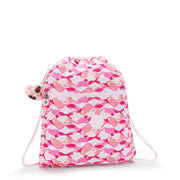 KIPLING Medium backpack (with drawstring) Female Pink Palm Supertaboo I5637-1BV