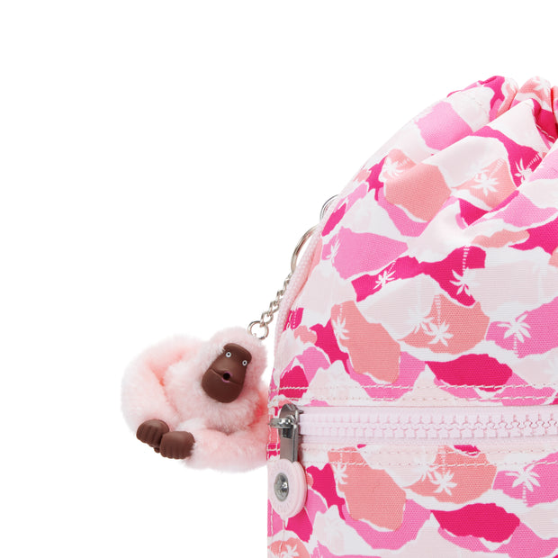 KIPLING Medium backpack (with drawstring) Female Pink Palm Supertaboo I5637-1BV