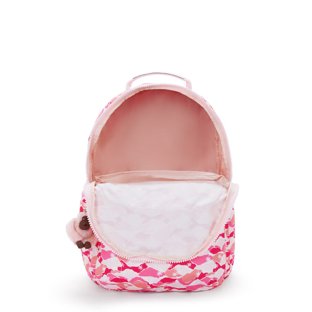 KIPLING Large backpack (with laptop compartment) Female Pink Palm Seoul Lap I5816-1BV