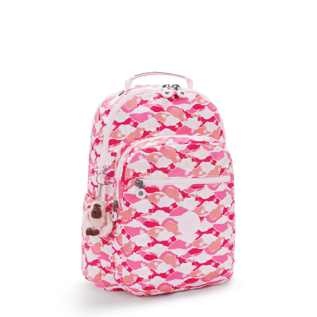 KIPLING Large backpack (with laptop compartment) Female Pink Palm Seoul Lap I5816-1BV