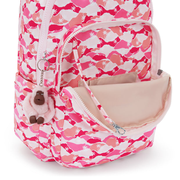 KIPLING Large backpack (with laptop compartment) Female Pink Palm Seoul Lap I5816-1BV