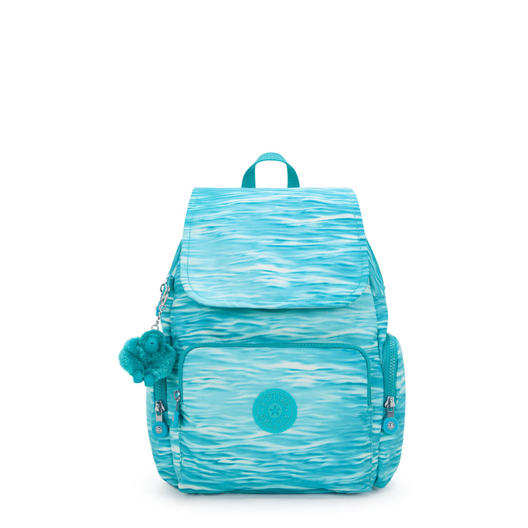 KIPLING Small Backpack with Adjustable Straps Female Aqua Pool City Zip S