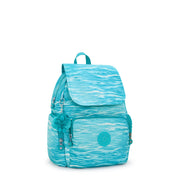 Kipling Small Backpack With Adjustable Straps Female Aqua Pool City Zip S
