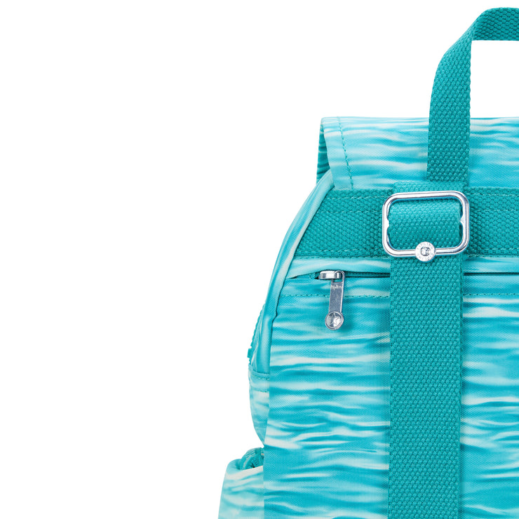 Kipling Small Backpack With Adjustable Straps Female Aqua Pool City Zip S