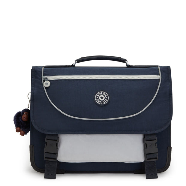KIPLING Medium Schoolbag Including Fluro Rain Cover

 Unisex True Blue Grey Preppy