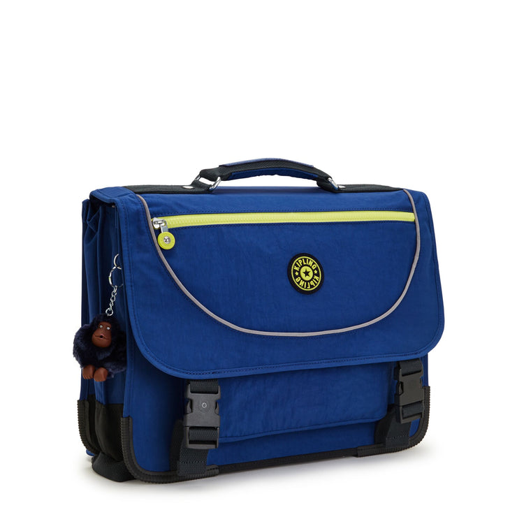 Kipling Medium Schoolbag Including Fluro Rain Cover Unisex Blue Ink Co
