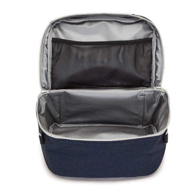 Kipling Insulated Medium Lunch Bag With Trolley Sleeve Unisex True Blue Grey Miyo