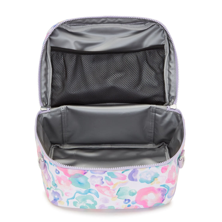 Kipling Insulated Medium Lunch Bag With Trolley Sleeve Female Aqua Flowers Miyo