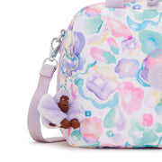 Kipling Insulated Medium Lunch Bag With Trolley Sleeve Female Aqua Flowers Miyo