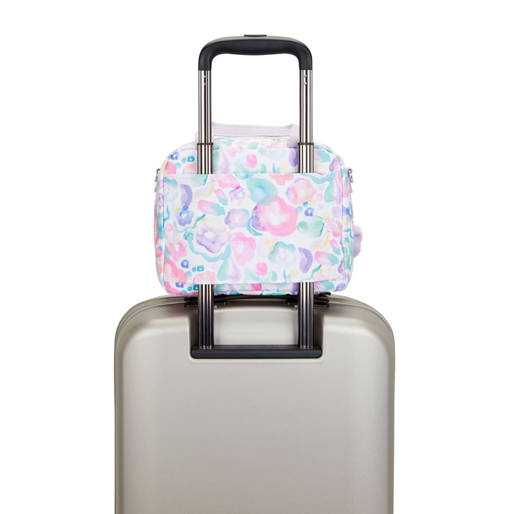 Kipling Insulated Medium Lunch Bag With Trolley Sleeve Female Aqua Flowers Miyo