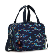 Kipling Insulated Medium Lunch Bag With Trolley Sleeve Unisex Fun Ocean Print Miyo