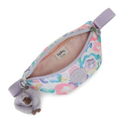 Kipling Kids' Small Bum Bag With Adjustable Strap Female Aqua Flowers Happy