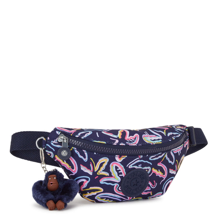 Kipling Kids' Small Bum Bag With Adjustable Strap Female Palm Fiesta Print Happy