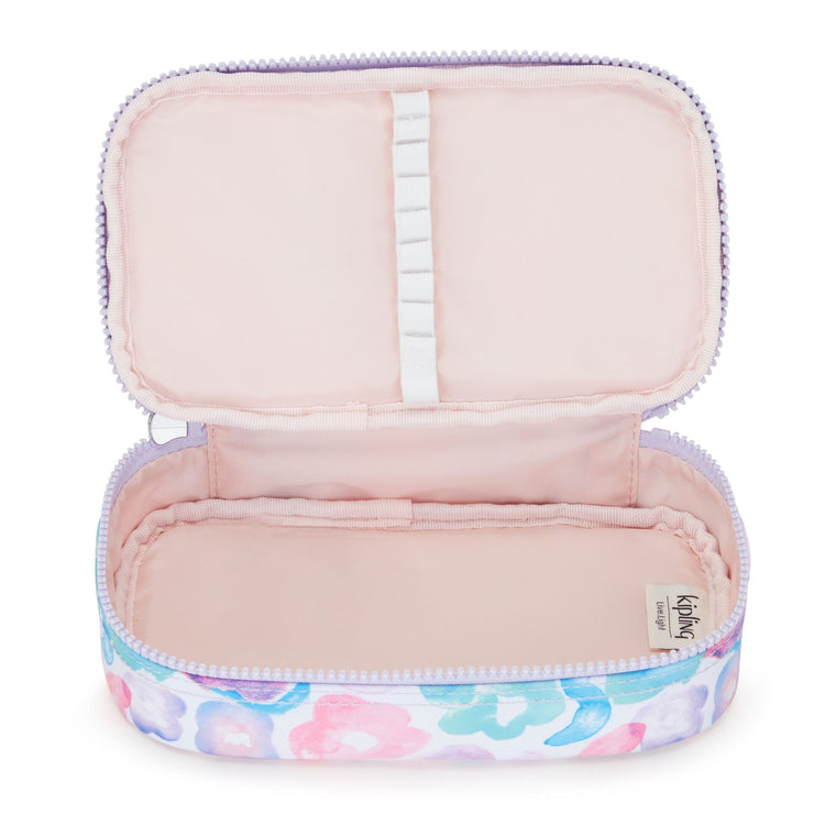 Kipling Medium Pencase Holds Up To 50 Pens Female Aqua Flowers 50 Pens  -  I3707-2FW
