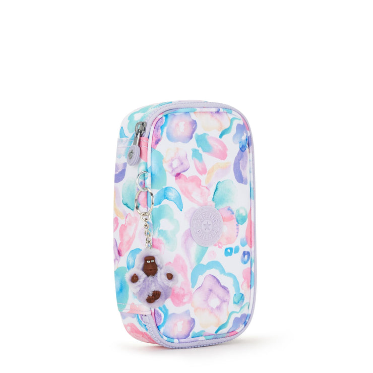 Kipling Medium Pencase Holds Up To 50 Pens Female Aqua Flowers 50 Pens  -  I3707-2FW