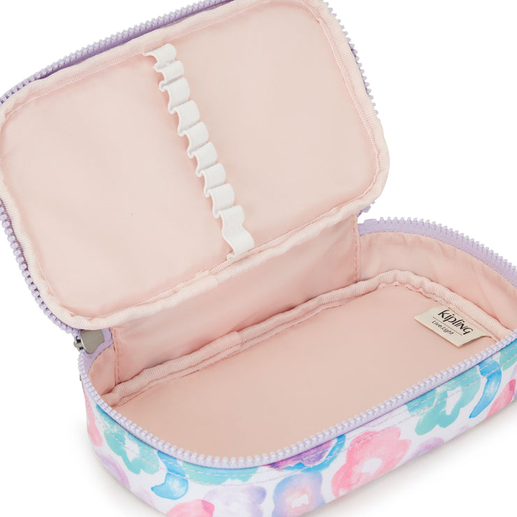 Kipling Medium Pencase Holds Up To 50 Pens Female Aqua Flowers 50 Pens  -  I3707-2FW