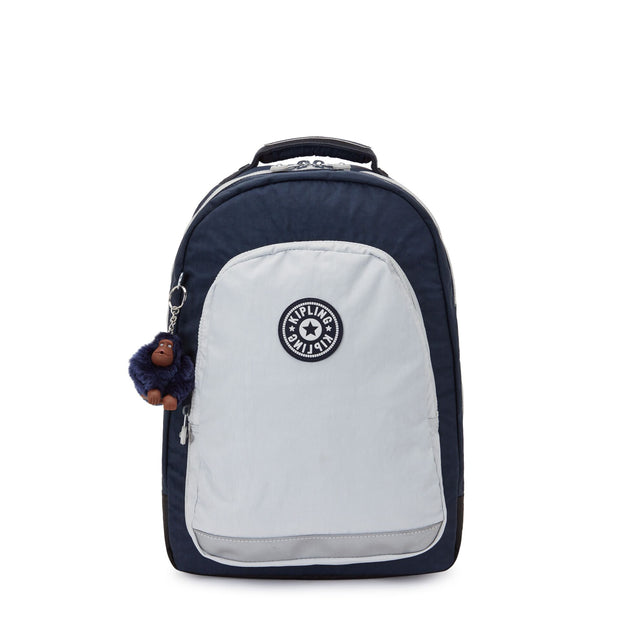 KIPLING Large backpack with laptop protection Unisex True Blue Grey Class Room