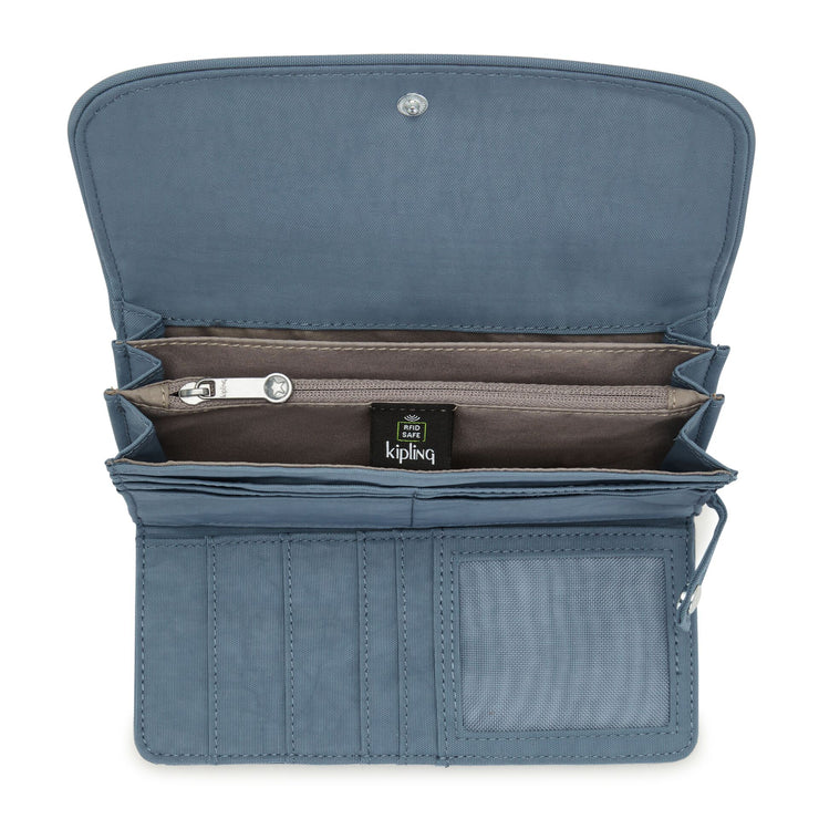 KIPLING Large Wallet Female Brush Blue Money Land