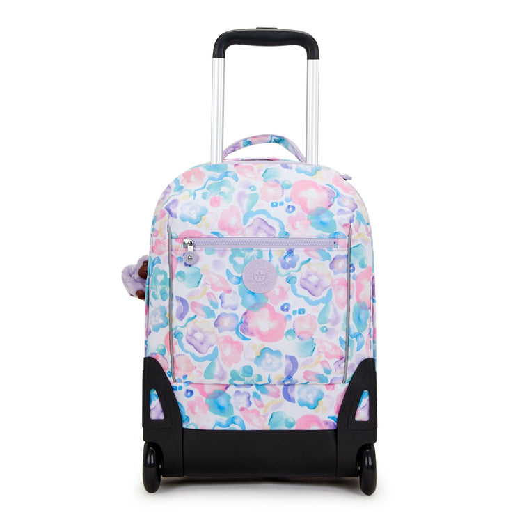 KIPLING Kids' Large Wheeled Backpack with Laptop Compartment Female Aqua Flowers Sari
