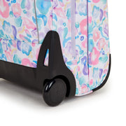 Kipling Kids' Large Wheeled Backpack With Laptop Compartment Female Aqua Flowers Sari