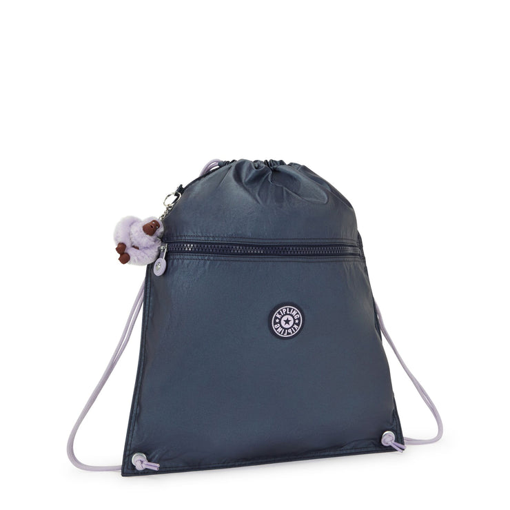 Kipling Medium Drawstring Bag Female Admiral Bl Metallic Supertaboo
