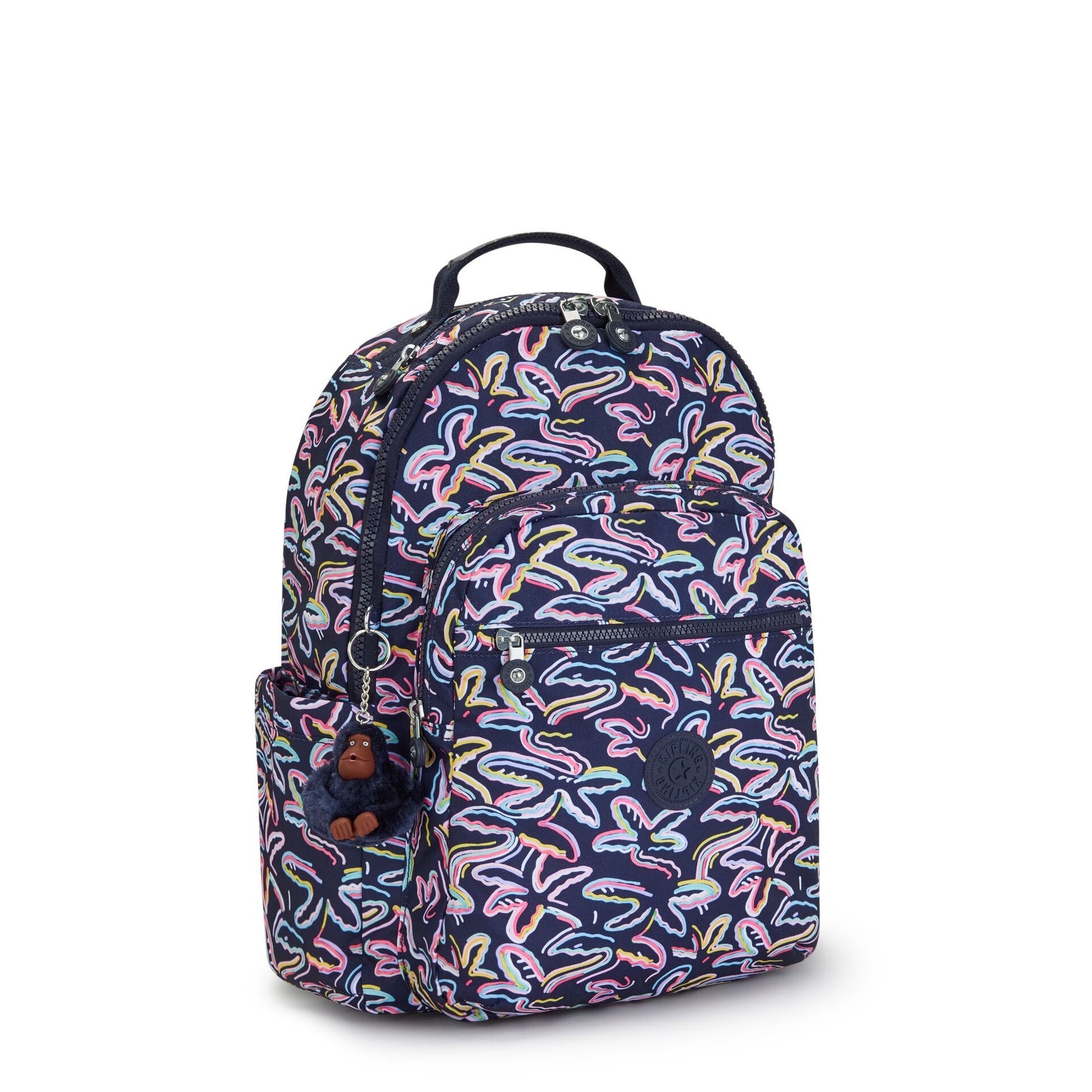 Kipling Large Backpack With Padded Laptop Compartment Female Palm Fies