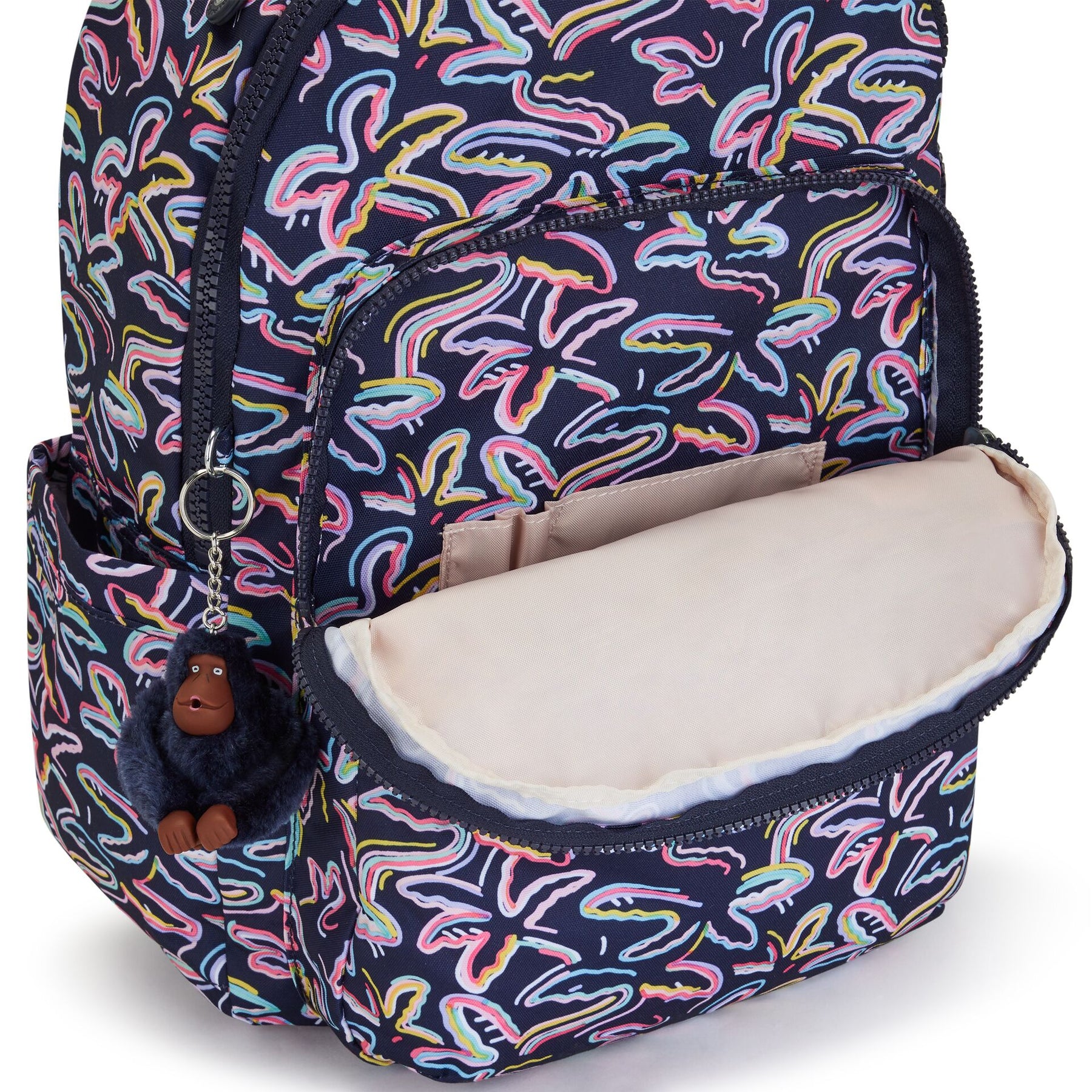 Kipling Large Backpack With Padded Laptop Compartment Female Palm Fies