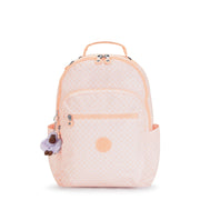 KIPLING Large Backpack with Padded Laptop Compartment Female Girly Tile Prt Seoul