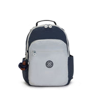 KIPLING Large Backpack with Padded Laptop Compartment Unisex True Blue Grey Seoul