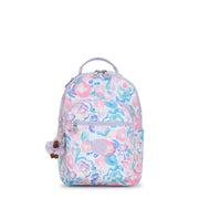KIPLING Small Backpack with Tablet Compartment Female Aqua Flowers Seoul S