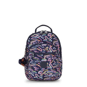 KIPLING Small Backpack with Tablet Compartment Female Palm Fiesta Print Seoul S