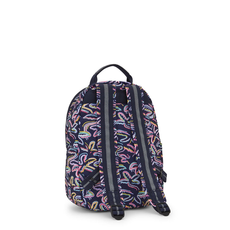 Kipling Small Backpack With Tablet Compartment Female Palm Fiesta Print Seoul S