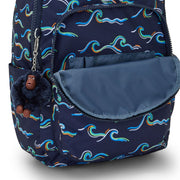 Kipling Small Backpack With Tablet Compartment Unisex Fun Ocean Print Seoul S