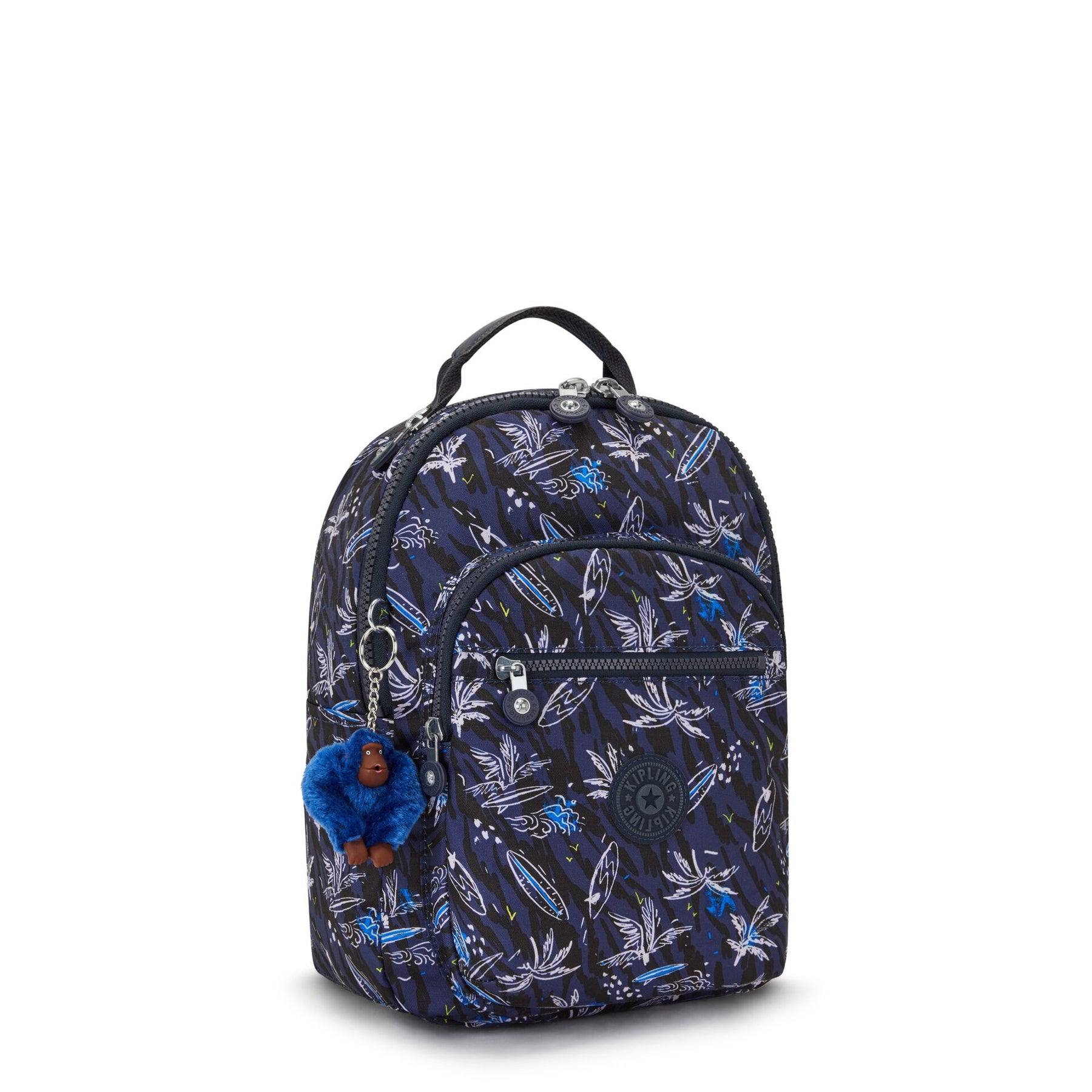 Kipling Small Backpack With Tablet Compartment Unisex Surf Sea Print S