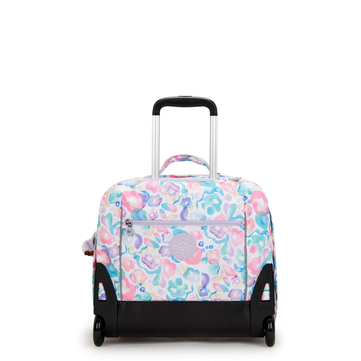 KIPLING Large Wheeled Backpack with Laptop Compartment Female Aqua Flowers Giorno