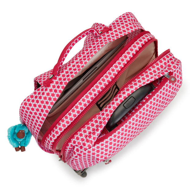 Kipling Large Wheeled Backpack With Laptop Compartment Female Starry Dot Print Giorno