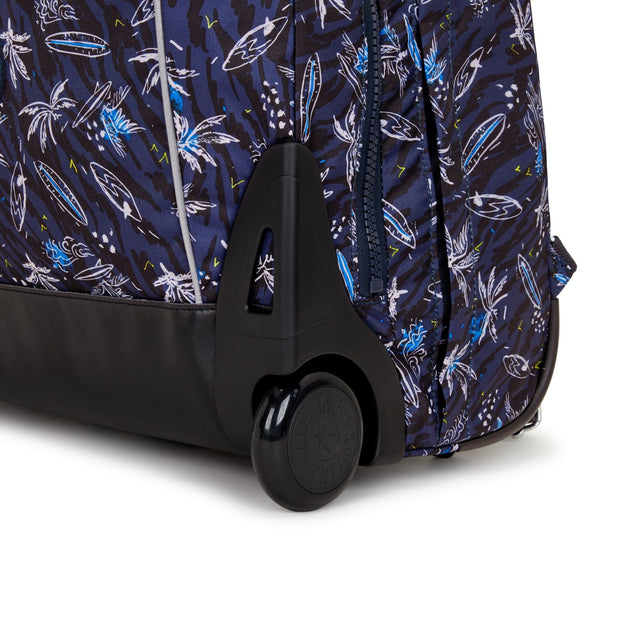 Kipling Large Wheeled Backpack With Laptop Compartment Unisex Surf Sea Print Giorno