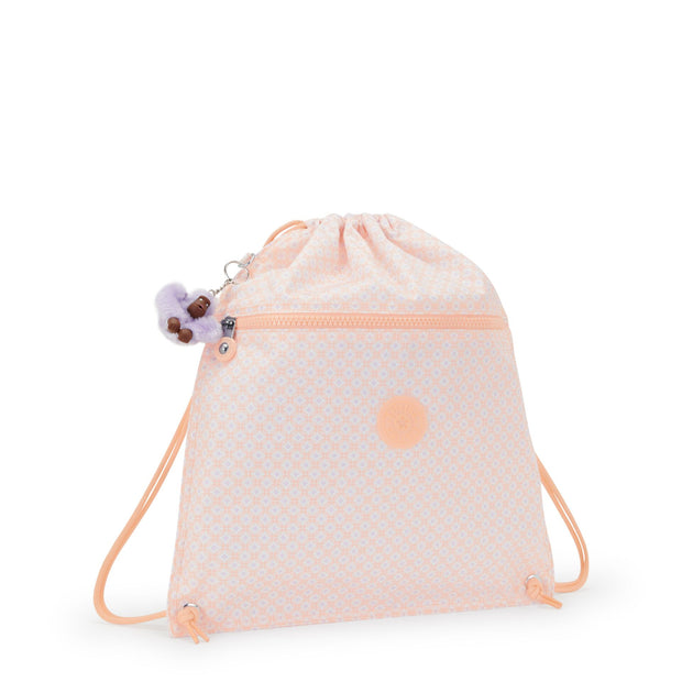Kipling Medium Drawstring Bag Female Girly Tile Prt Supertaboo