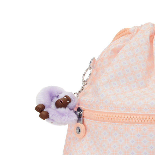 Kipling Medium Drawstring Bag Female Girly Tile Prt Supertaboo