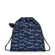 KIPLING Medium Drawstring Bag Unisex Fun Ocean Print Supertaboo